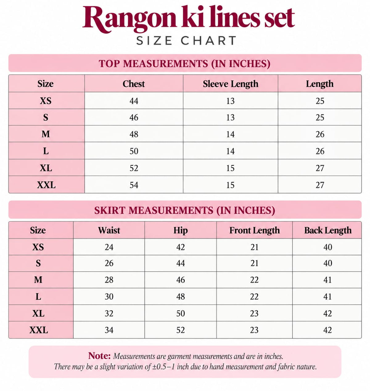 Size guide