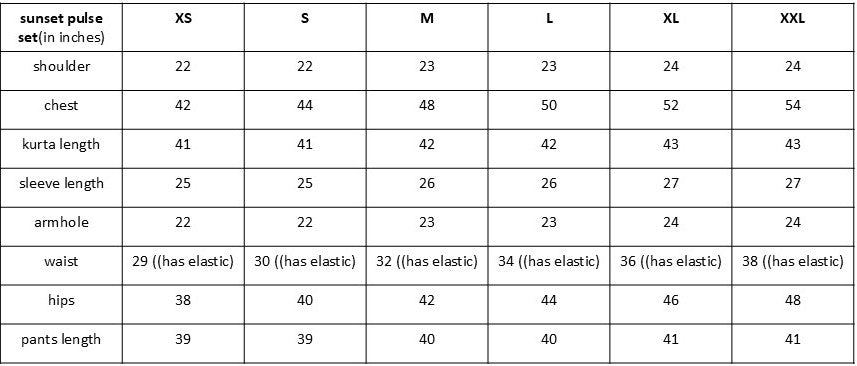 Size guide