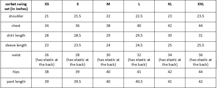 Size guide