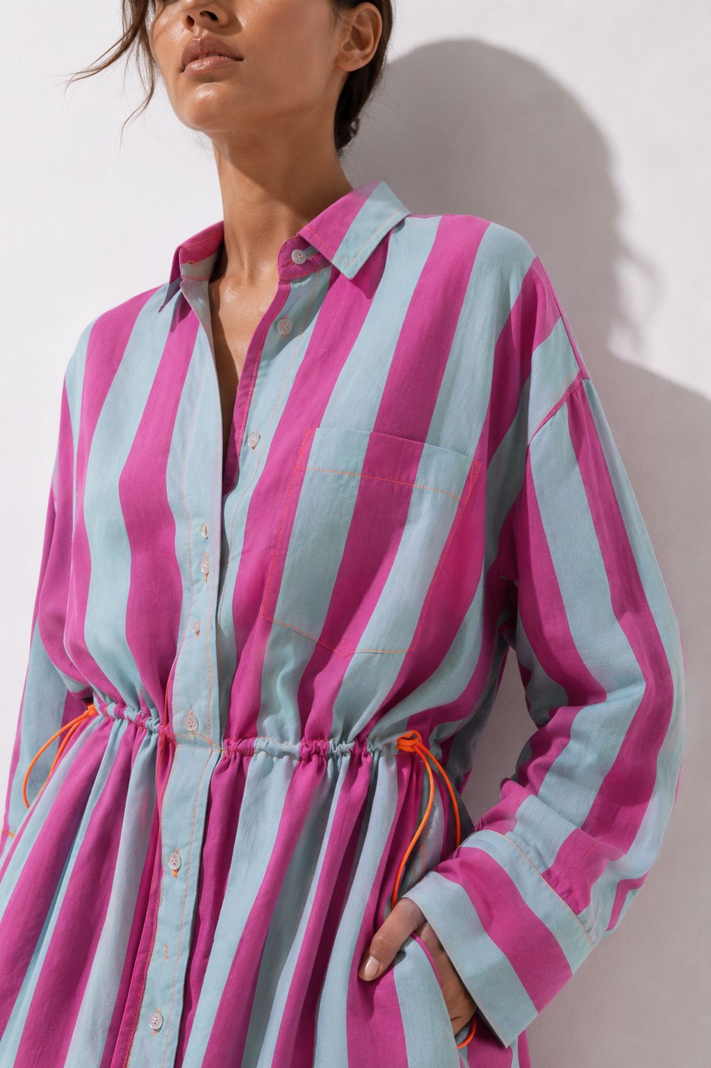 Double scoop shirt dress